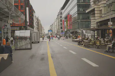 Temporary street closure, Berlin, Germany